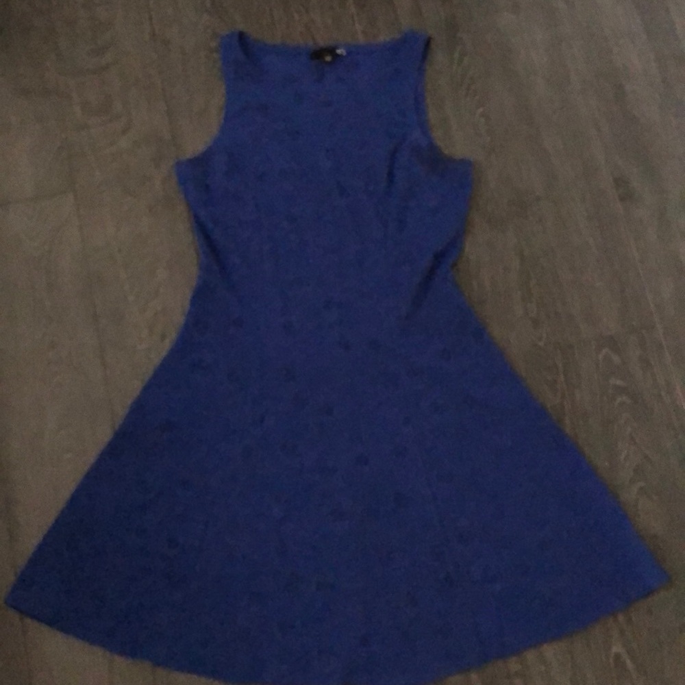 Blue form fit n flare dress